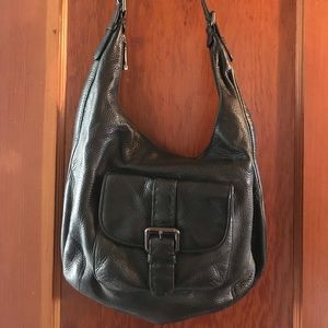 Calvin Klein black leather hobo shoulder bag